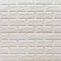 Самоклеющаяся 3D панель под белый матовый кирпич 700x770x5 мм